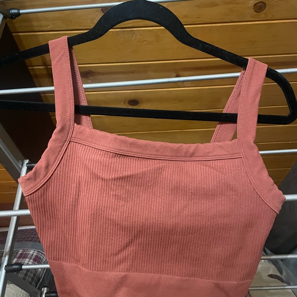 Rust Ribbed Tank Top